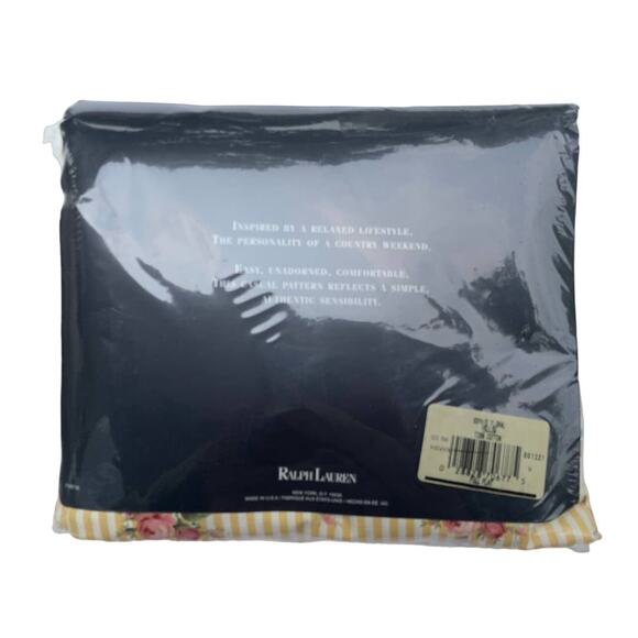 Vtg Ralph Lauren "Sophie" No-Iron Full Flat Sheet Floral Design Ruffle Edge - Picture 3 of 3